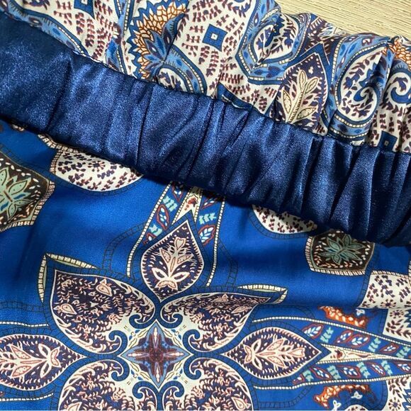 Elevenses Anthropologie Blue Paisley Wide-Leg‎ Palazzo Pants Size XS - Picture 8 of 15